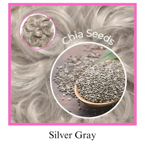 Messy Bun Hair Piece Synthetic Silver Gray Washable & Travel Size for Women & Me main image 8